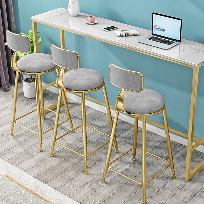 Round Bar Stools Industrial Dining Stools with Gold Metal Base