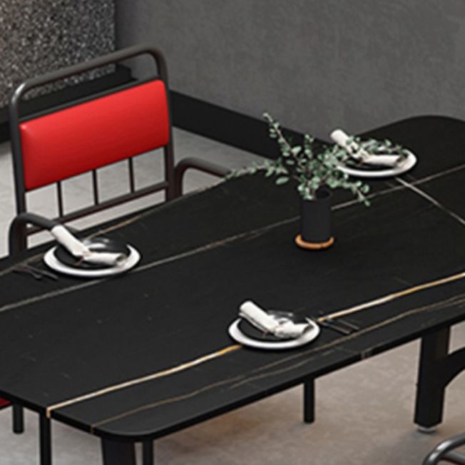 Modern Furniture 1/2/3/5/7/9 Pieces Sintered Stone Dining Set in Black