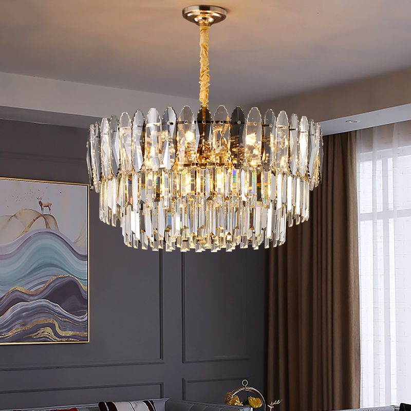 Geometric Pendant Lights Modern Crystal Pendant Lighting Fixture in Gold