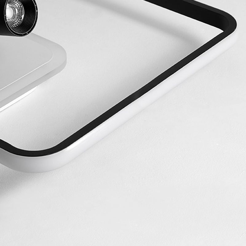 Carré métal LED encastré moderne 1 spot chambre plafonnier