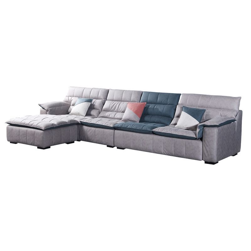 Scandinavian Gray 3/4-seat Sectional Pillow Top Arm Sectional Sofa