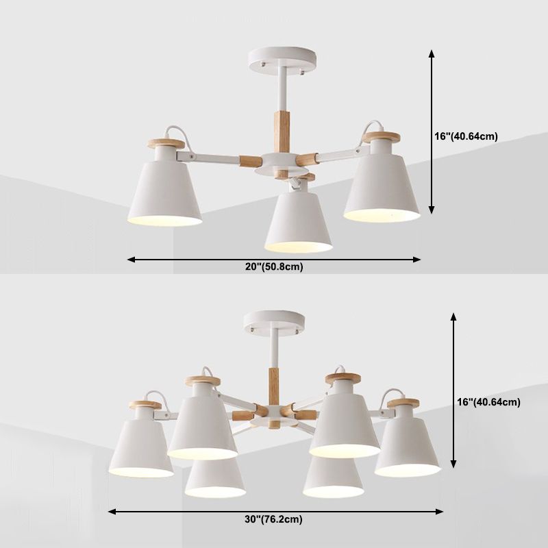 Lámpara de techo de metal de estilo colgante geométrico de múltiples luces