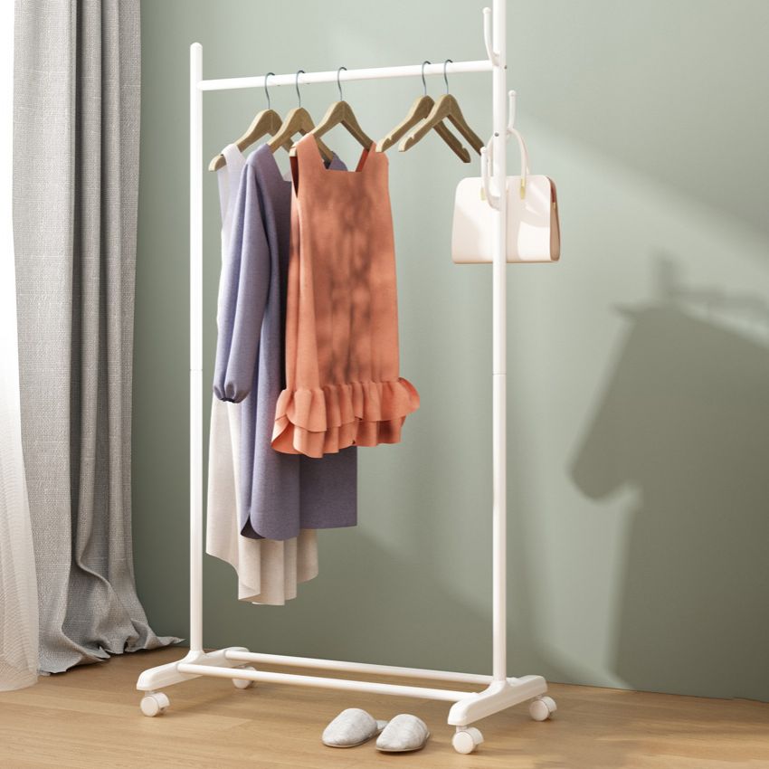 Black and White Steel Armoire Modern Style Cabinet with Clothing Rod