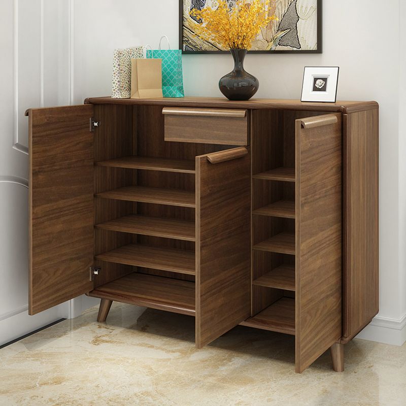 Industrial Wood Accent Cabinet Bar Pulls Straight Legs Cabinet