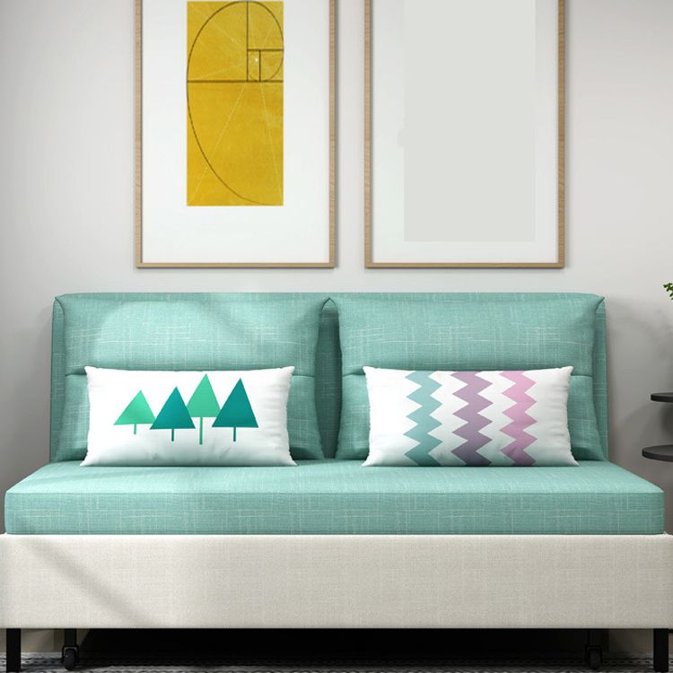 31.88" Wide Linen Sleeper Sofa Green Sofa Bed with Pillow Back