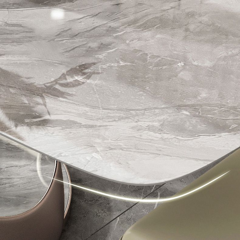 Nordic Sintered Stone Top Dining Set Rectangle 1/2/5/6 Pieces Dinette Table Set