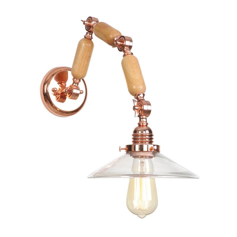 Adjustable Industrial Wall Light Glass 1-Light Wall Light Fixture
