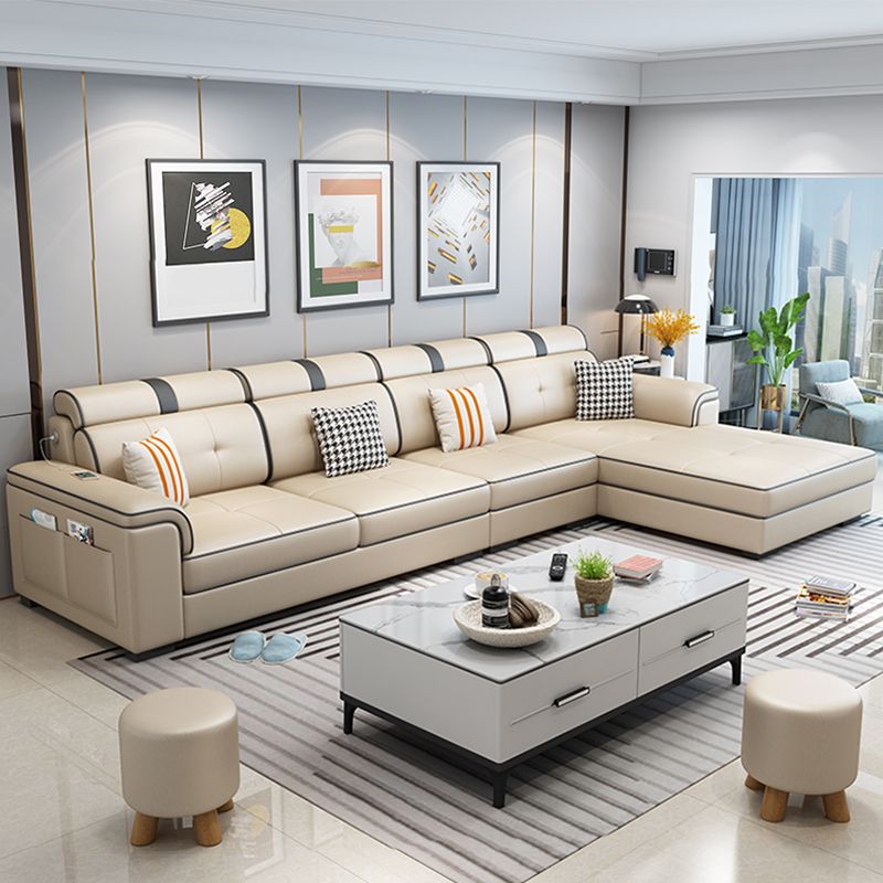 133.07" L x 70.86" W x 35.43" H Pillow Top Arm Sectional with Pillowed Back Cushions