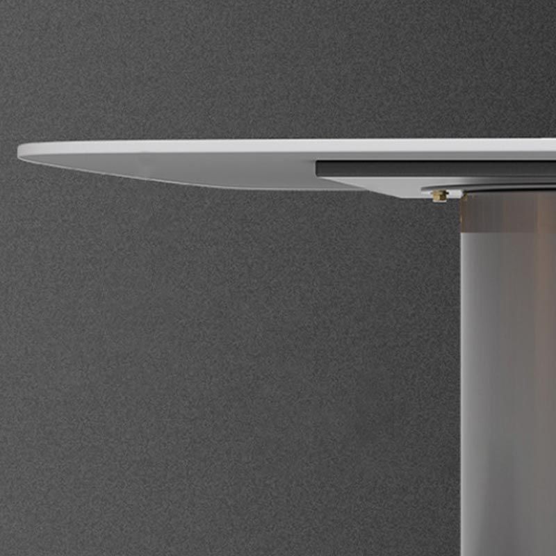 Metal Traditional Luxury Rectangle Table Sintered Stone Table with Double Pedestal Base