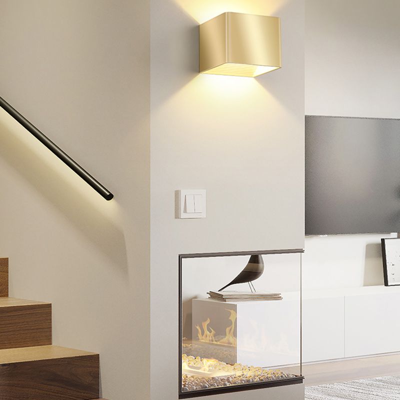 Metal Square Wall Sconces Contemporary Style 2 Lights Wall Washer Sconce