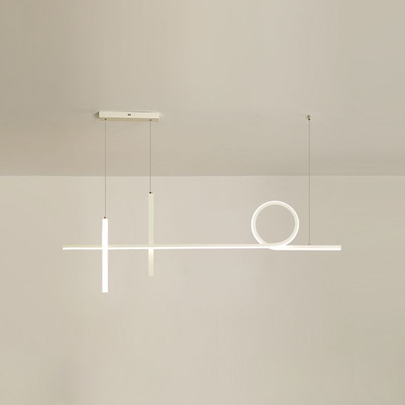 LED einfache Anhängerlampe Küche Esszimmer Moderne Kronleuchterleuchte Moderne Streifenleuchte