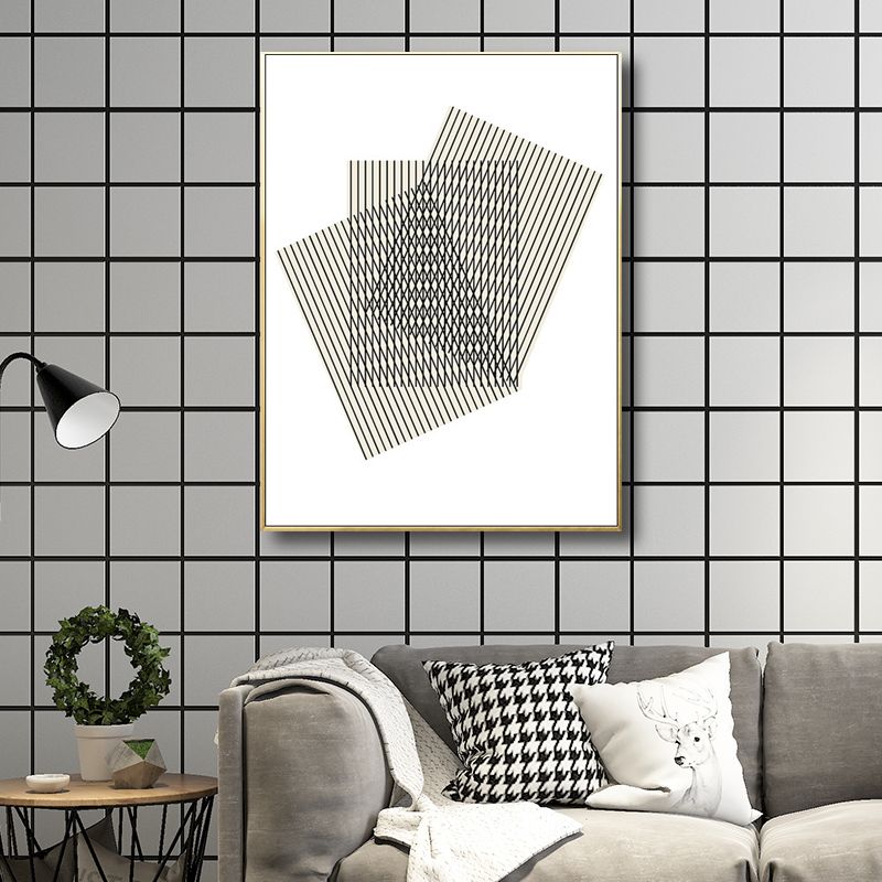 Geometric Shapes Wall Art Print Nordic Textured Living Room Wall Decor in Light Color