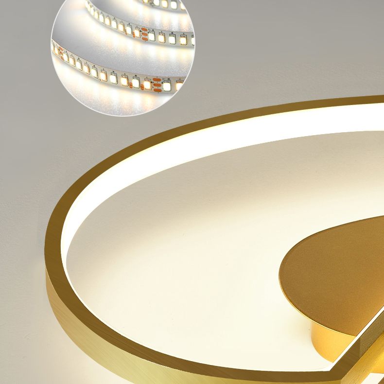 Love Heart Bedroom Flush Ceiling Light Acrylic Minimalist Feather LED Flush Mount Lighting