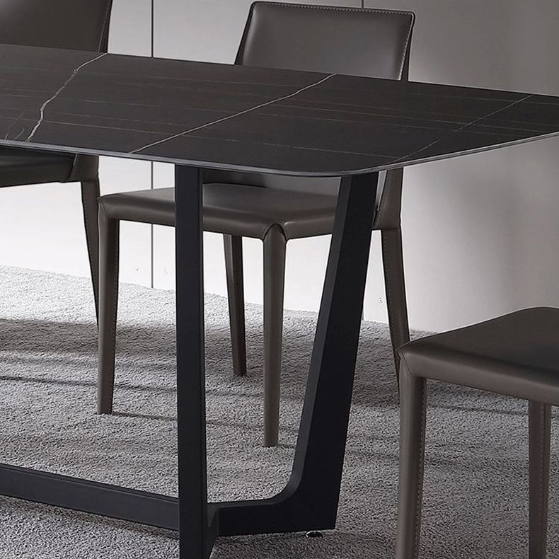 Contemporary Sintered Stone Dinette Set 1/2/5/7 Pieces Rectangular Dining Table Set
