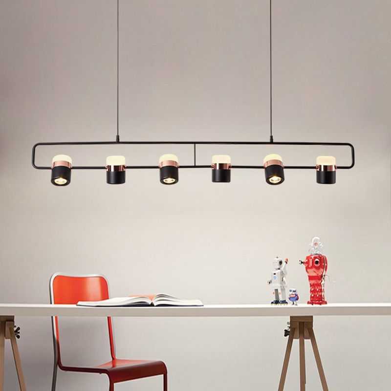 Contemporary Style Cylinder Island Lights Metal Island Pendant Lights