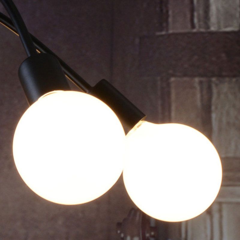 Black Sputnik Semi Flush Mount in Industrial Creative Style Lacquered Iron Ceiling Fixture