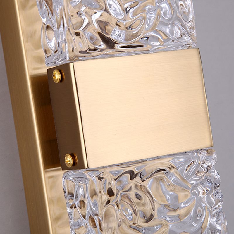 Crystal Shade Wall Light Sconce Modern Rectangle Shade Wall Lighting for Bedroom