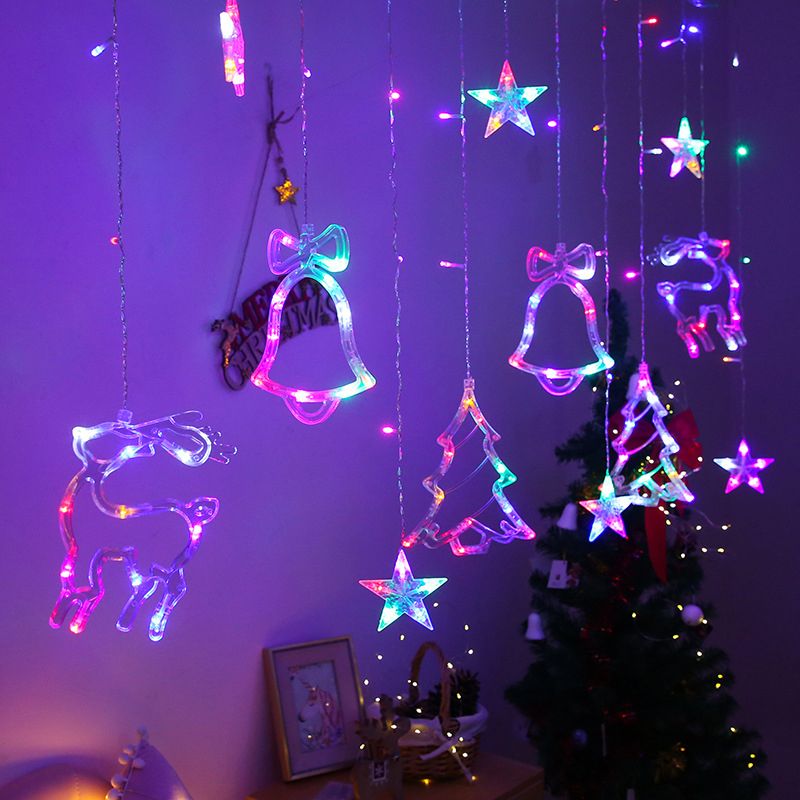 Christmas Tree and Deer Starry Light Strip Nordic Plastic Clear LED String Light for Bedroom