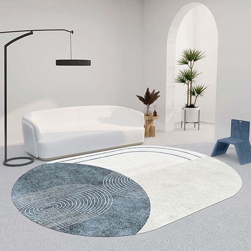 Modern Contrast Color Area Rug Polyester Area Carpet Stain Resistant Area Rug for Living Room