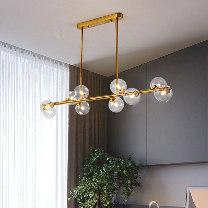 Gold Bubbles Island Luz colgante Simplicidad estilo lámpara de lámpara de vidrio