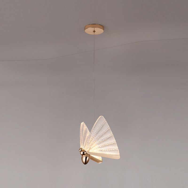 Metal Butterfly Shade Hanging Lights Modern Style 1 Head Hanging Mount Fixture for Bedroom
