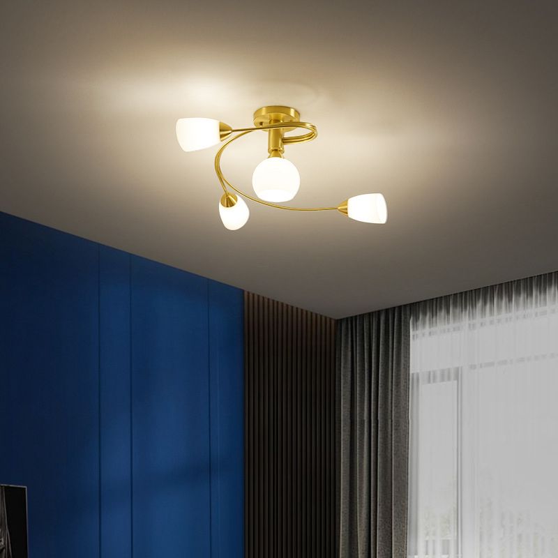 Metal Geometric Flush Mount Lights Contemporary Style 4/6 Lights Flush Ceiling Lights