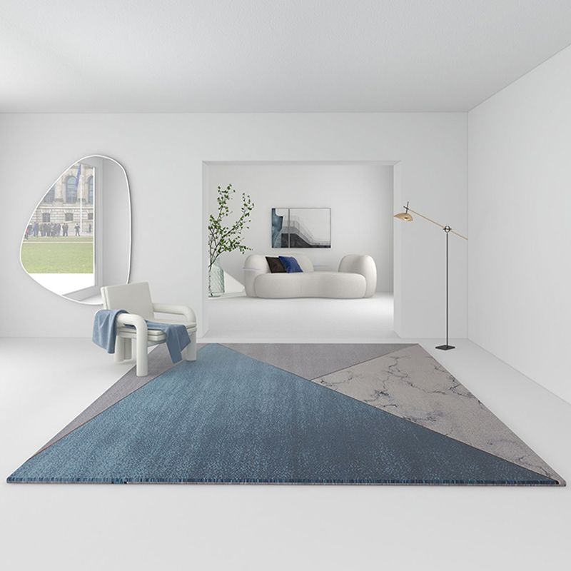 Grey Line Pattern Area Carpet Polyester Modern Area Rug Stain Resistant Rug for Home Decor