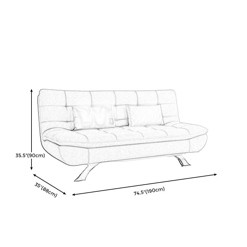 Cotton Blend Armless Sleeper Sofa Modern Tufted Back Sofa Couch