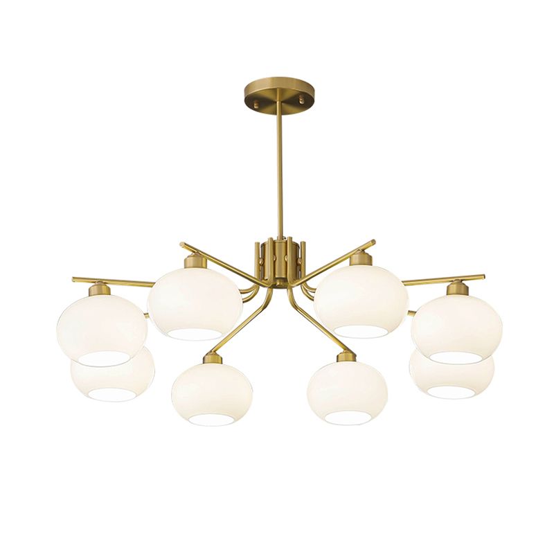 Araña de la esfera lámpara de vidrio de ópalo blanca esmerilado para comedor para comedor