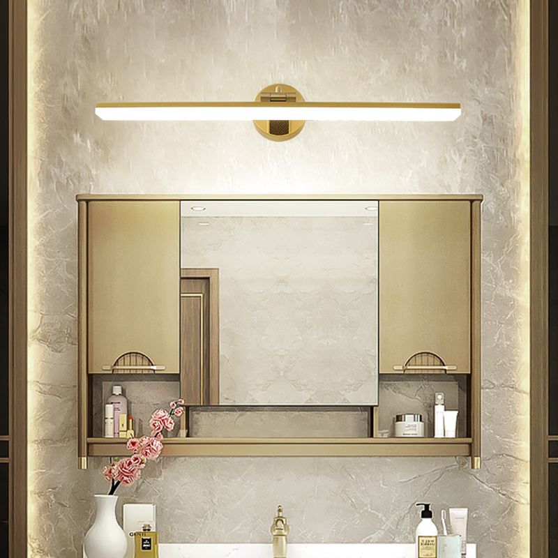 Metal Linear Shape Wall Light Modern Style 1 Light Mirror Wall Mount Light