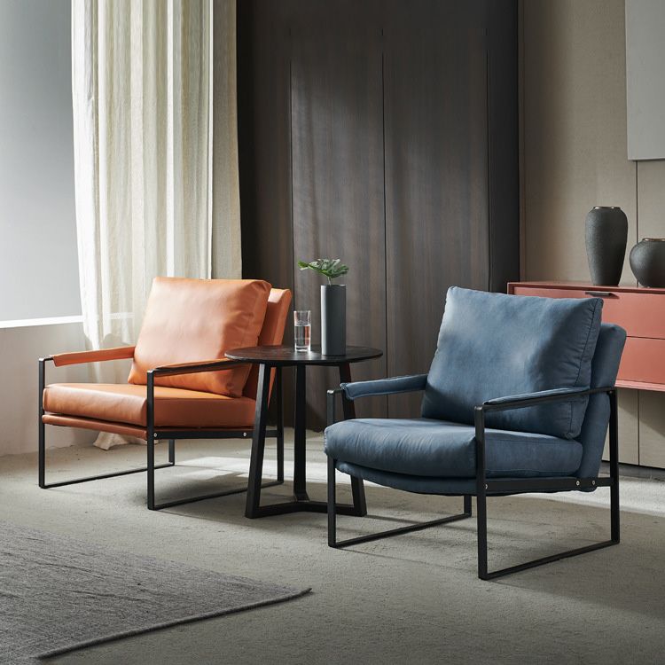 Solid Color Mid-century Modern Armchair Sled Arm Chair for Living Room