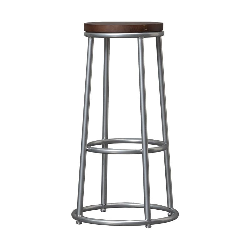 Modern Style Iron Bar Stool with Metal Footrest Simple Bar Stool for Bar