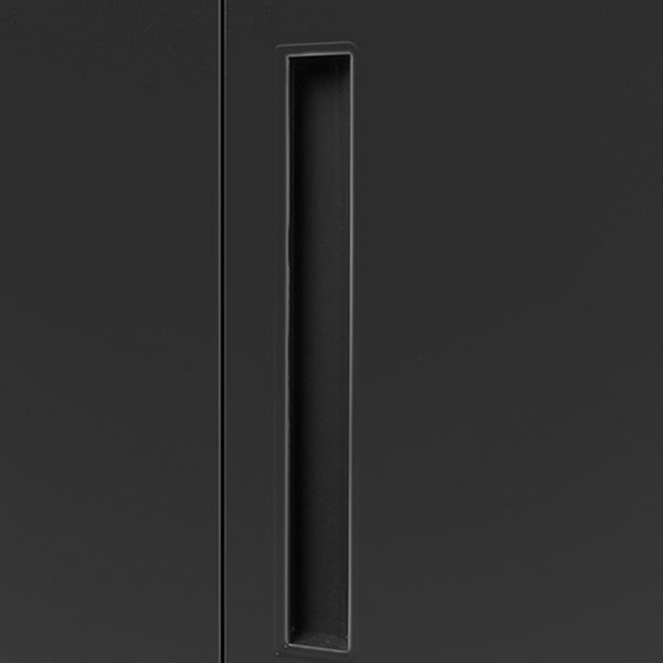 Black Wardrobe Armoire with Garment Rod Steel Wardrobe Cabinet