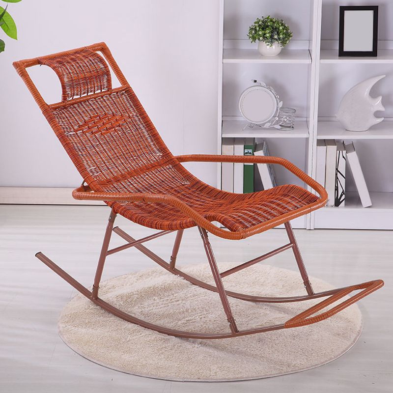 Modern Wicker Rocking Chair Reclining Woven Rattan for Home Decor
