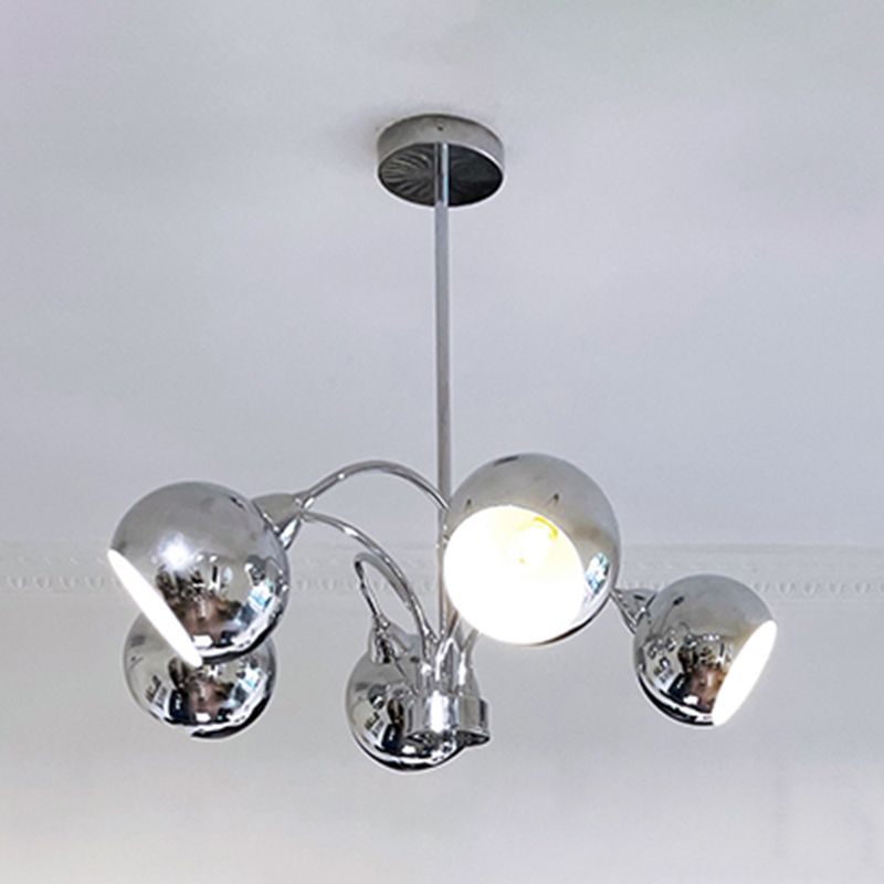 Postmodern Style Chandelier Light Metal Pendant Light in Silver for Living Room