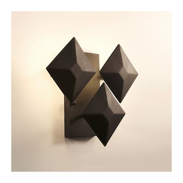 Lampada a parete geometrica in bianco/nero modernista 1/3 luci con tonalità metallica.