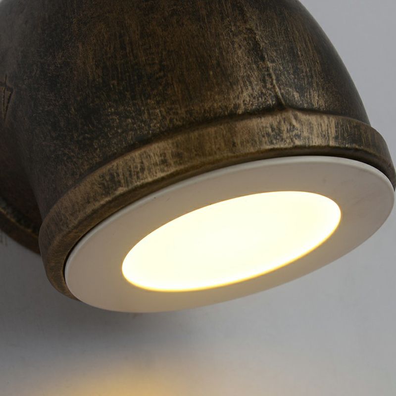 Bronze Pipe Corner Shaped Wall Light Industrial Metal Garage LED Sconce Lamp with Glass Diffuser