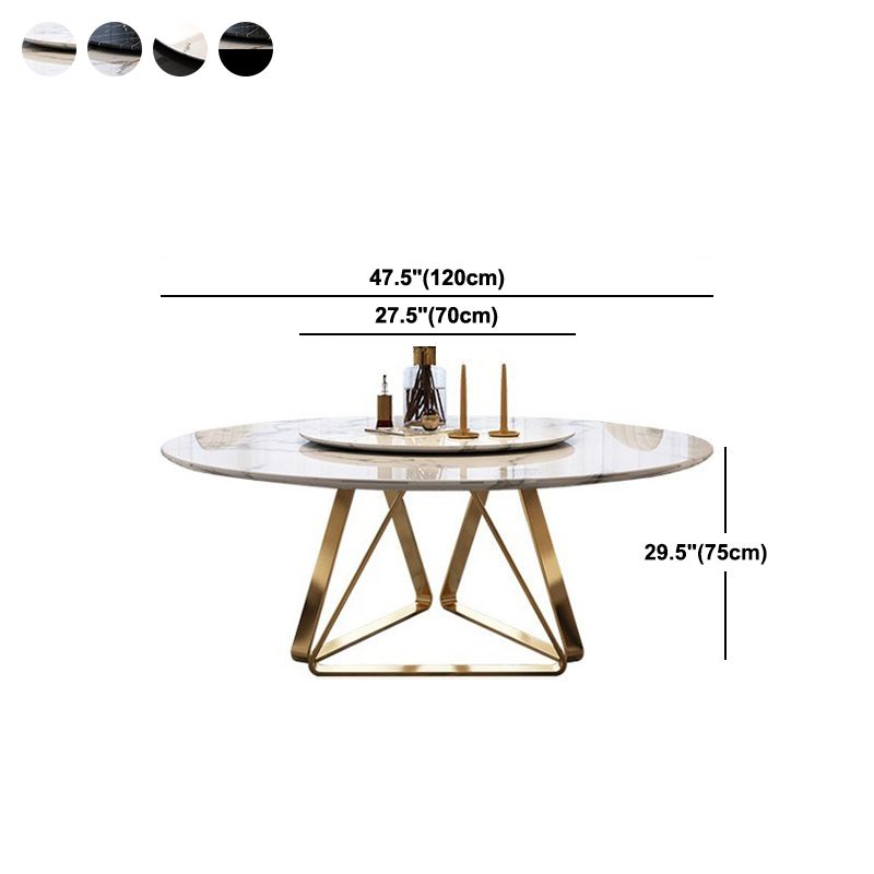 Marble Dining Table Contemporary Dining Site Table with Pedestal Base