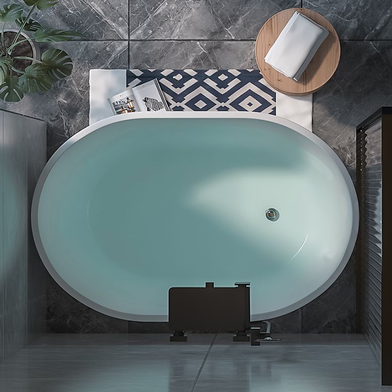 Modern Oval Soaking Bath Tub Freestanding Acrylic-Fiberglass Bath Tub