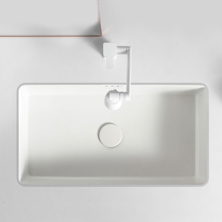Traditional Undermount Vanity Sink Rectangular with Overflow and Drain Assembly Vessel