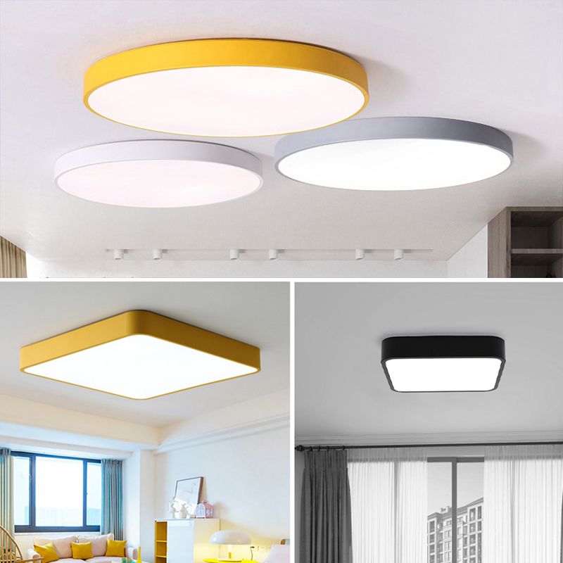 Lámparas de techo de montaje empotrado de estilo minimalista moderno, lámpara de techo empotrada de acrílico de 1 luz para sala de estar