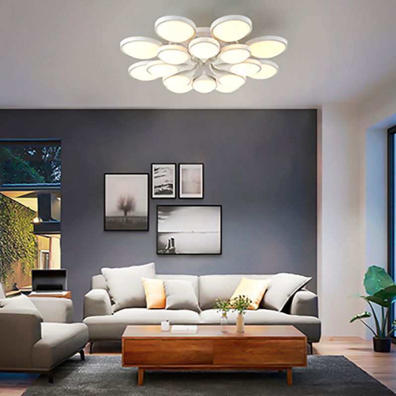 Minimalismo moderno Sputnik lámpara de techo acrílico sombra montaje empotrado luz para sala de estar