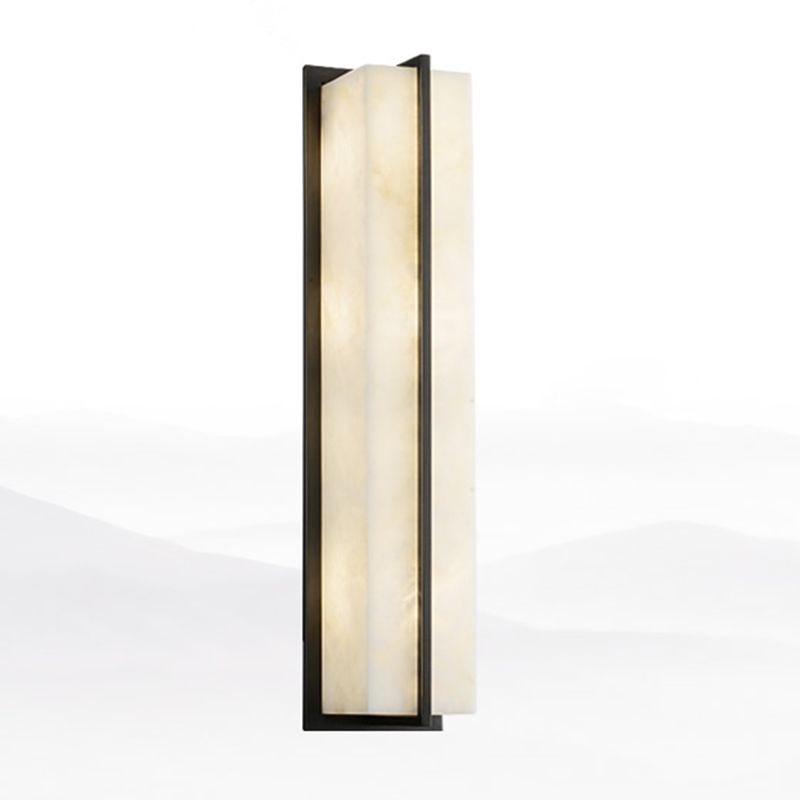 Modern Wall Lamp Square Shape Wall Mount Lamp with Stone Shade for Bedroom