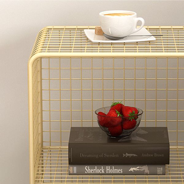 Glam Style Metal Bookshelf Closed Back Standard Shelf Bookcase for Home