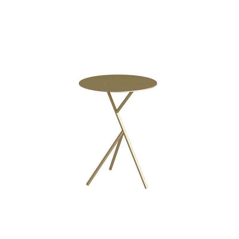 Mid-Century Metal Round Top Side Table 22.8-inch Abstract End Table