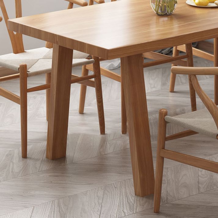 Solid Wood Top Dining Table Traditional Luxury Table with 4 Legs