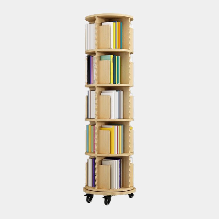 Modern Solid Wood Bookcase, Log, Cylinder Bookshelf for Any Room, 21.5" W