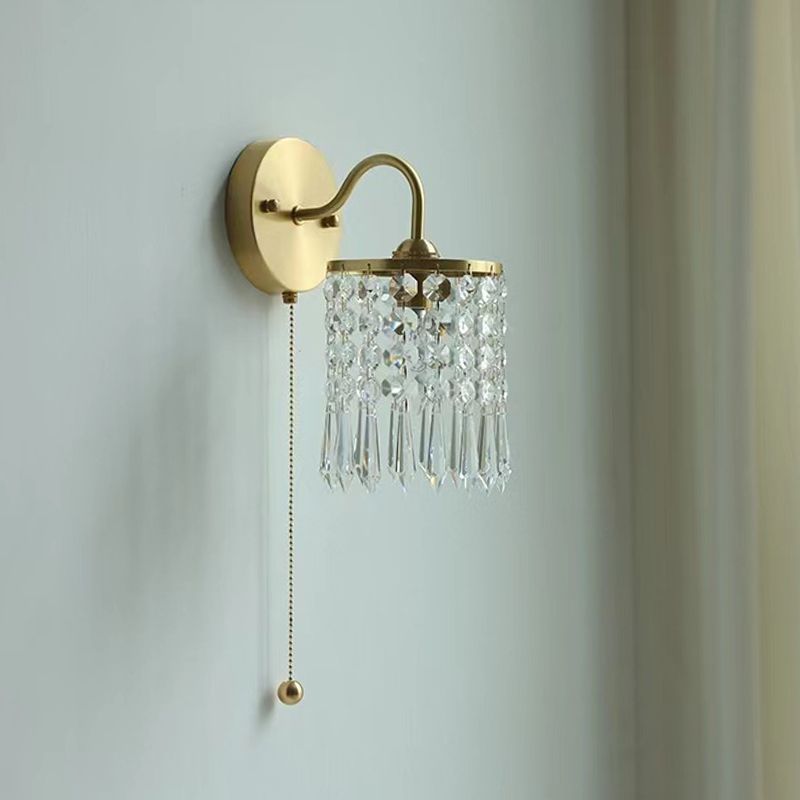 Modern Metal Wall Sconce Cylinder Shape Vanity Lamp for Bathroom