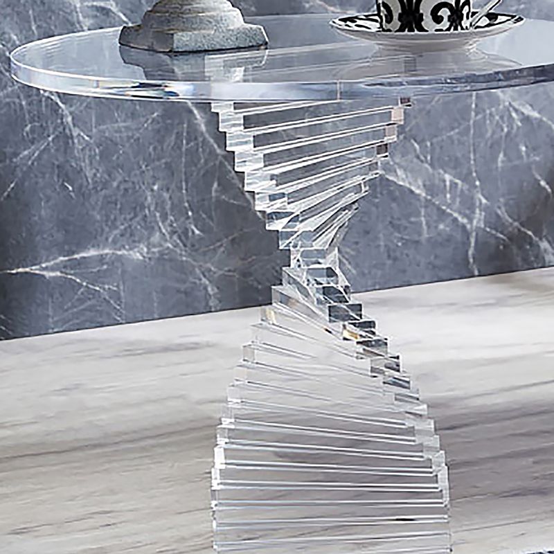 18" Wide Glam Side Table Acrylic Pedestal Clear Accent Side Table