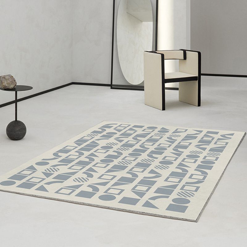 Contemporary Area Rug Geometric Pattern Rug Polyester Stain Resistant Carpet for Living Room
